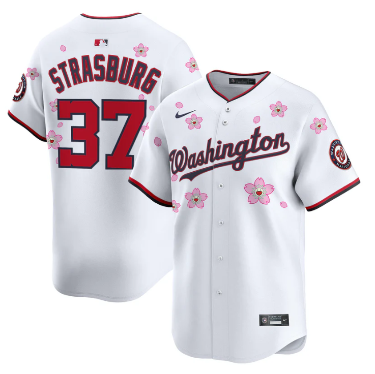 Stephen Strasburg Jersey #37 Washington Nationals Cherry Blossom Vapor Premier Limited Stitched White