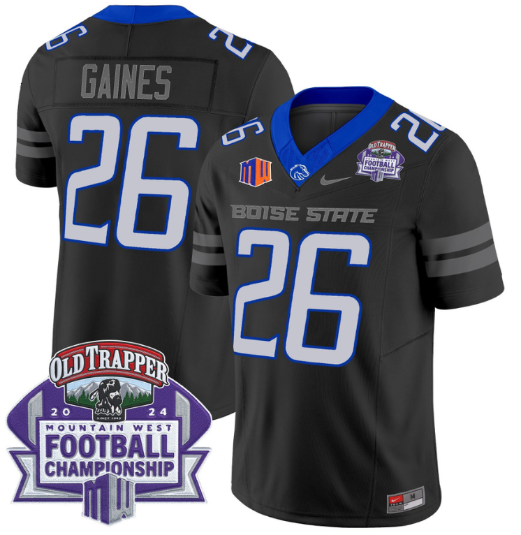 Sire Gaines Jersey #26 Boise State Broncos 2024 Championship Vapor Black