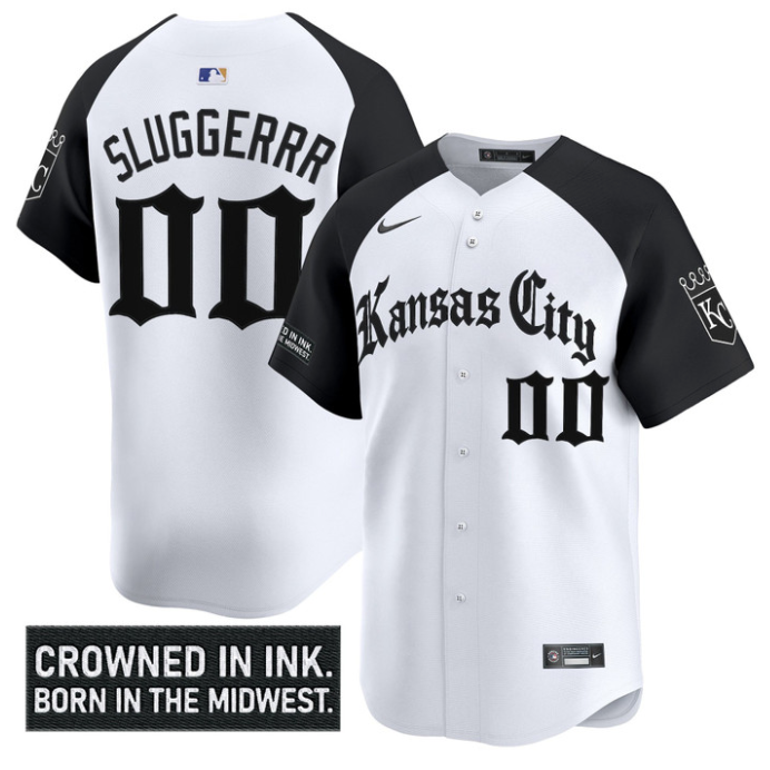 Sluggerrr Jersey #00 Kansas City Royals Gothic Crown Edition Vapor Stitched Alternate