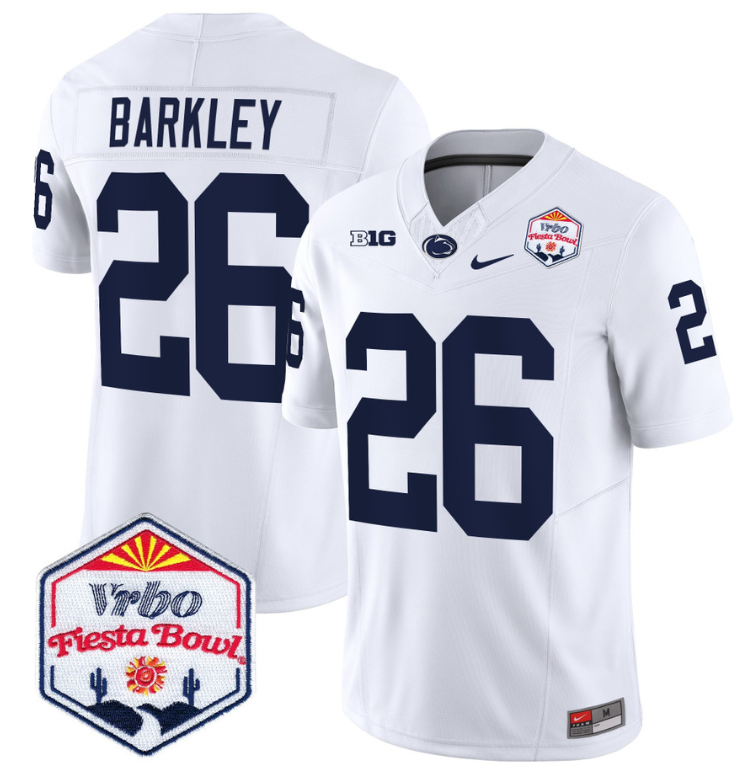 Saquon Barkley Jersey #26 Penn State 2024 Fiesta Bowl Patch White
