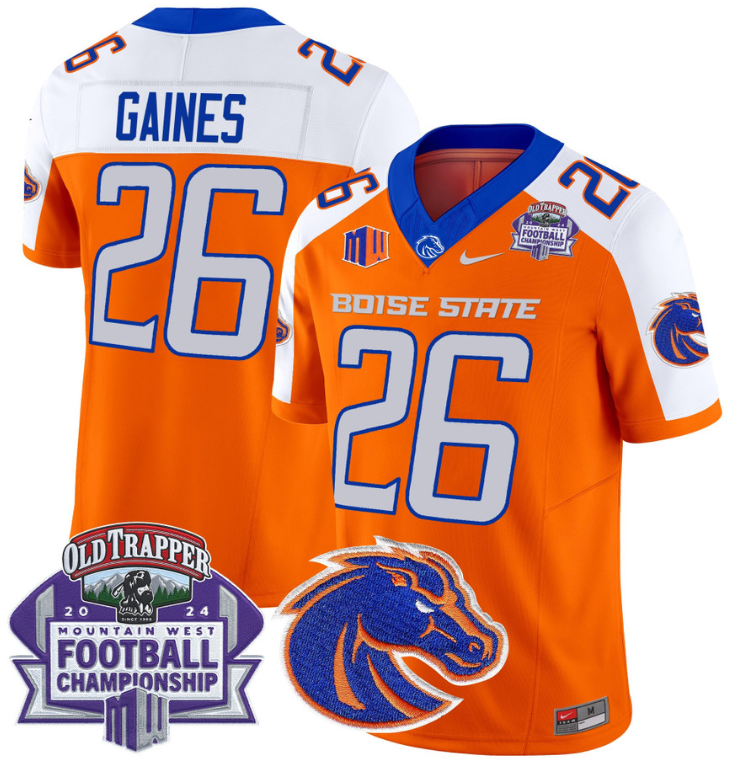 Sire Gaines Jersey #26 Boise State Broncos 2024 Championship Vapor Orange Alternate