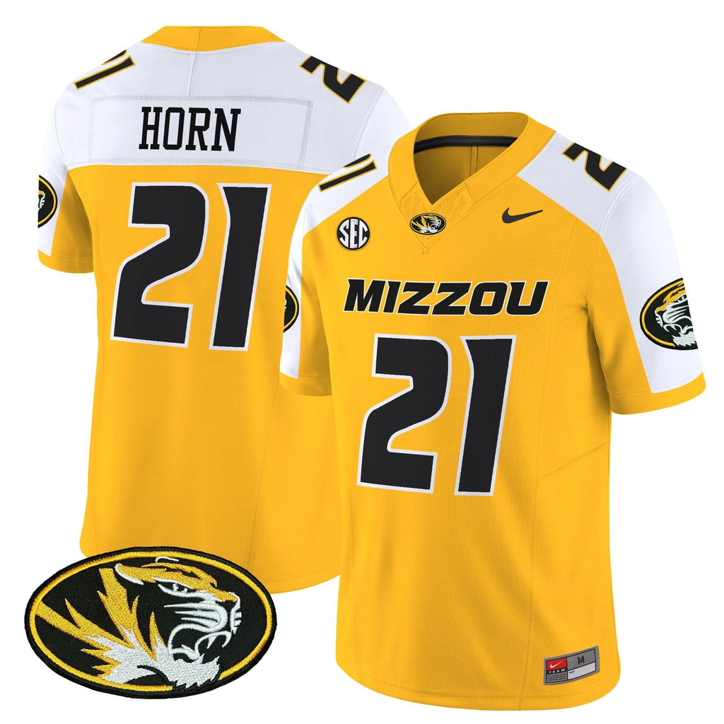 Sam Horn Jersey #21 Missouri Tigers 2025 Vapor Limited Stitched Gold Alter