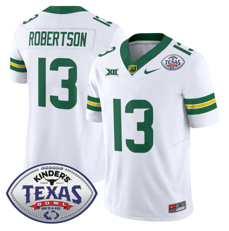 Sawyer Robertson Jersey #13 Baylor Bears 2024 Texas Bowl Football Stitched White