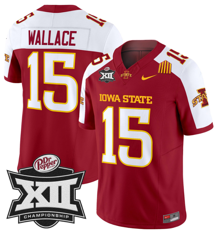 Seneca Wallace Jersey #15 Iowa State 2024 Championship Patch Vapor Cardinal Alternate