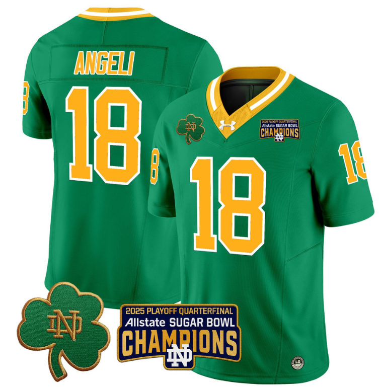 Steve Angeli Jersey #18 Notre Dame 2025 Sugar Bowl Champions Throwback