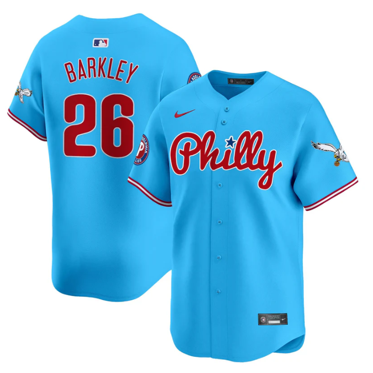 Saquon Barkley Jersey #26 Phillies and Eagles Vapor Premier Limited Stitched Light Blue