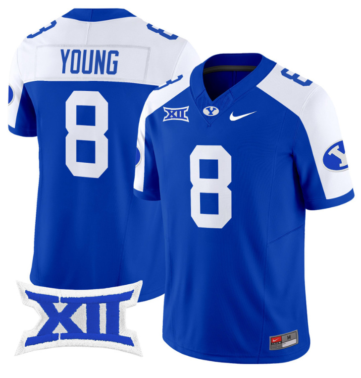 Steve Young Jersey #8 BYU Cougars Vapor Limited College Football Stitched Royal Alternate