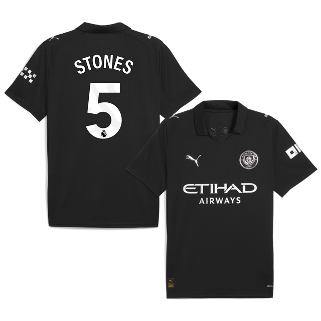 STONES #26 Manchester City 2025-26 Away Jersey – Black