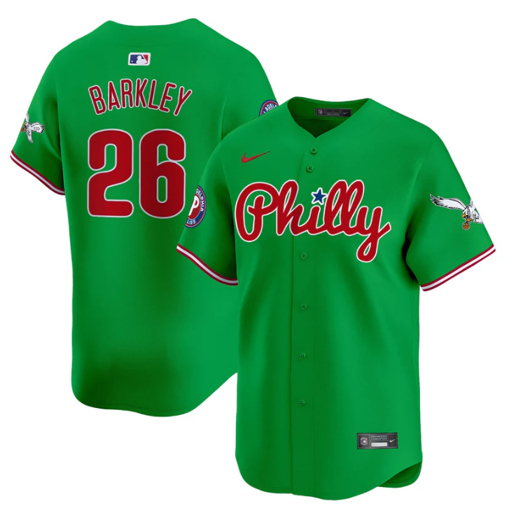 Saquon Barkley Jersey #26 Phillies and Eagles Vapor Premier Limited Stitched Green