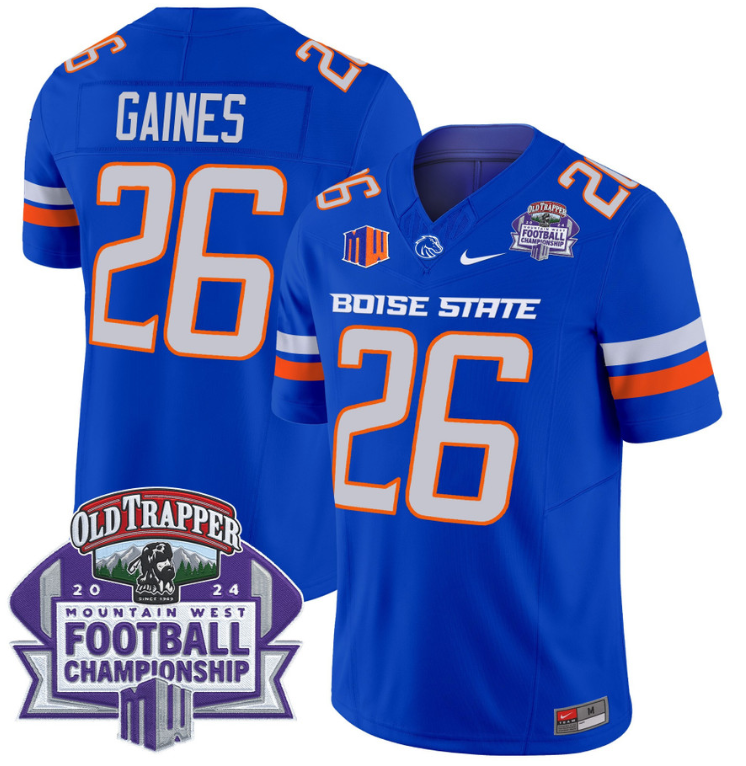 Sire Gaines Jersey #26 Boise State Broncos 2024 Championship Vapor Royal