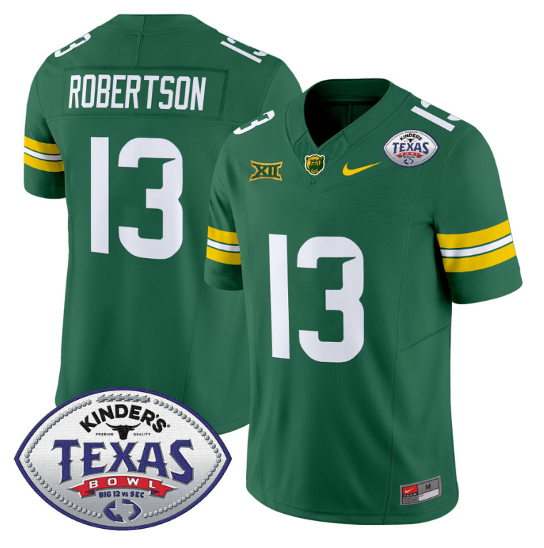 Sawyer Robertson Jersey #13 Baylor Bears 2024 Texas Bowl Football Stitched Green