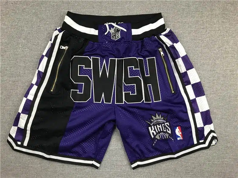 Sacramento Kings Shorts Purple SWISH - Basketball Shorts Store