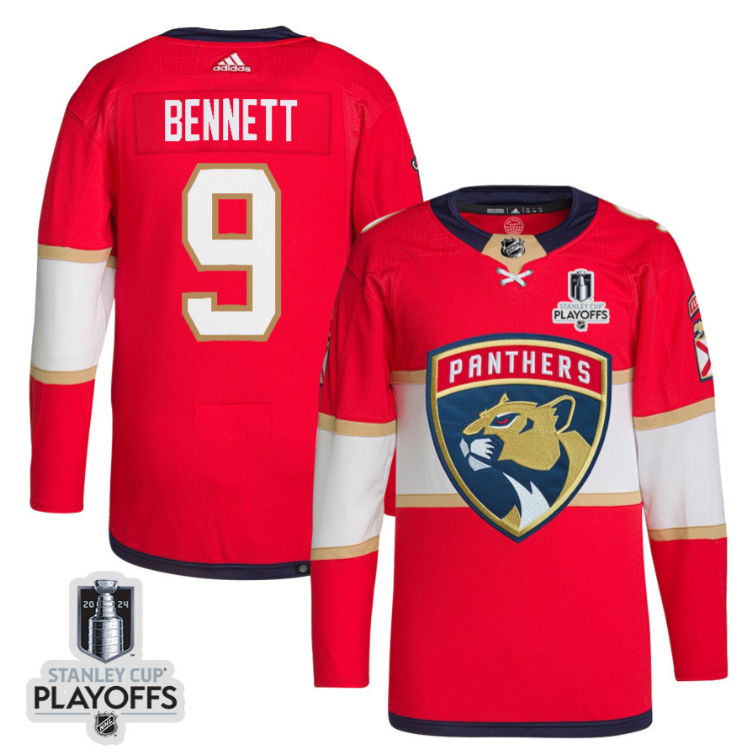 Sam Bennett 9 Florida Panthers 2024 NHL Playoffs Patch Home Jersey - Men, Red