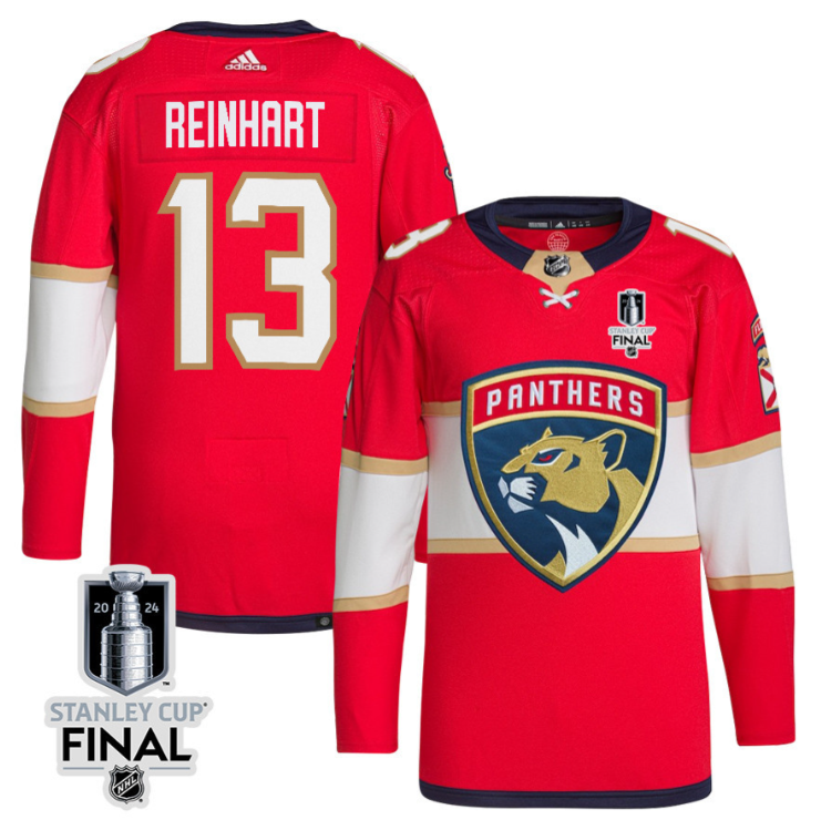 Sam Reinhart 13 Florida Panthers 2024 STANLEY CUP Final Home Breakaway Jersey Men, Red