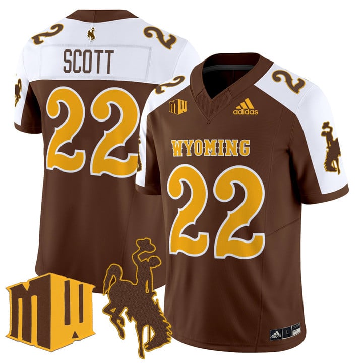 Sam Scott Jersey #22 Wyoming Cowboys 2025 Vapor Limited Stitched Brown Alter