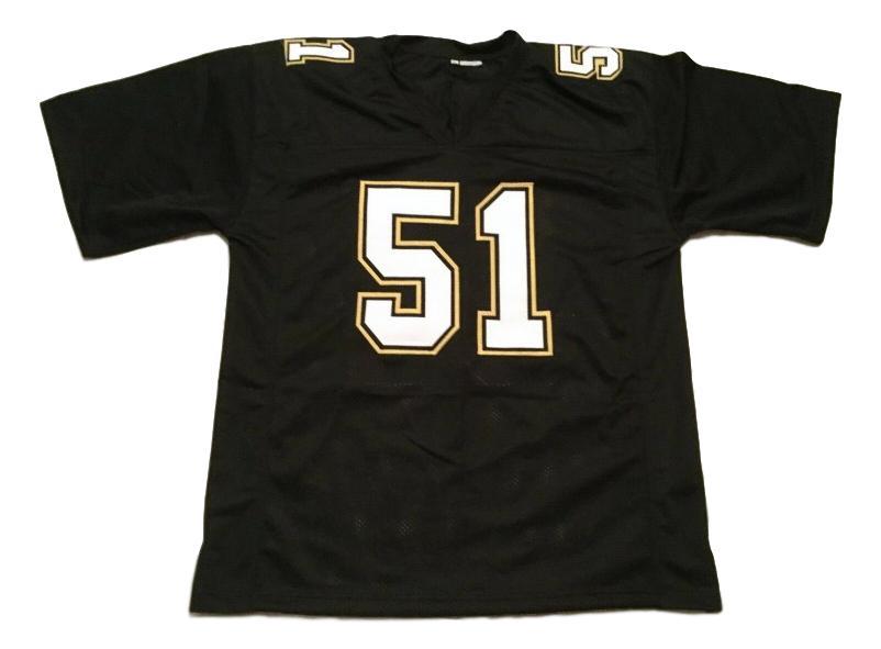Sam Mills CUSTOM STITCHED Unsigned Football Jersey Black