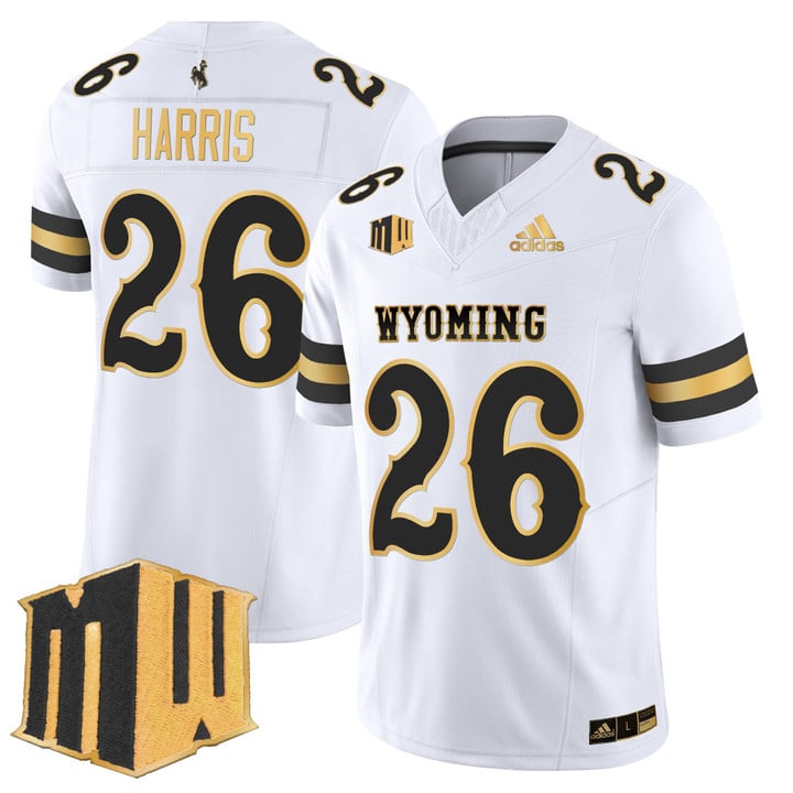 Samuel Harris Jersey #26 Wyoming Cowboys 2025 Gold Vapor Stitched