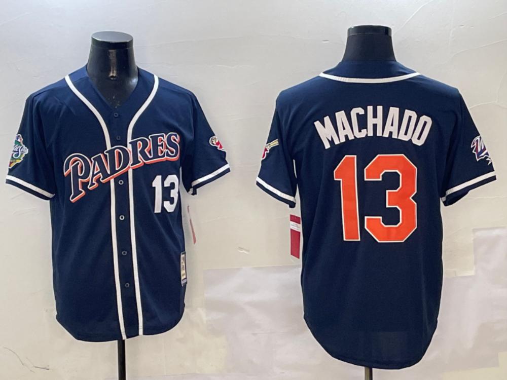 San Diego Padres Manny Machado Navy Throwback Jersey