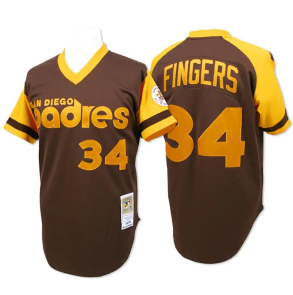 San Diego Padres Rollie Fingers Brown 1978 Throwback Pullover Jersey