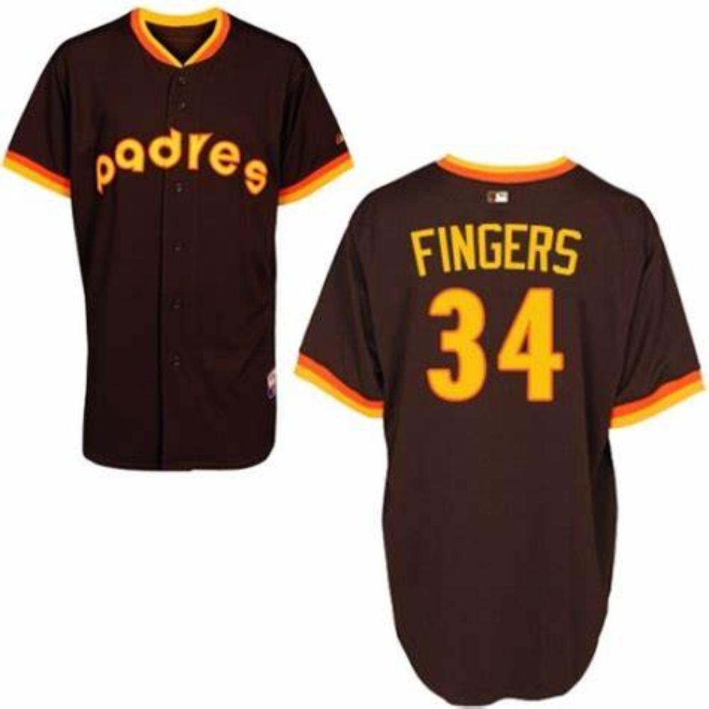 San Diego Padres Rollie Fingers Brown 1984 Throwback Jersey