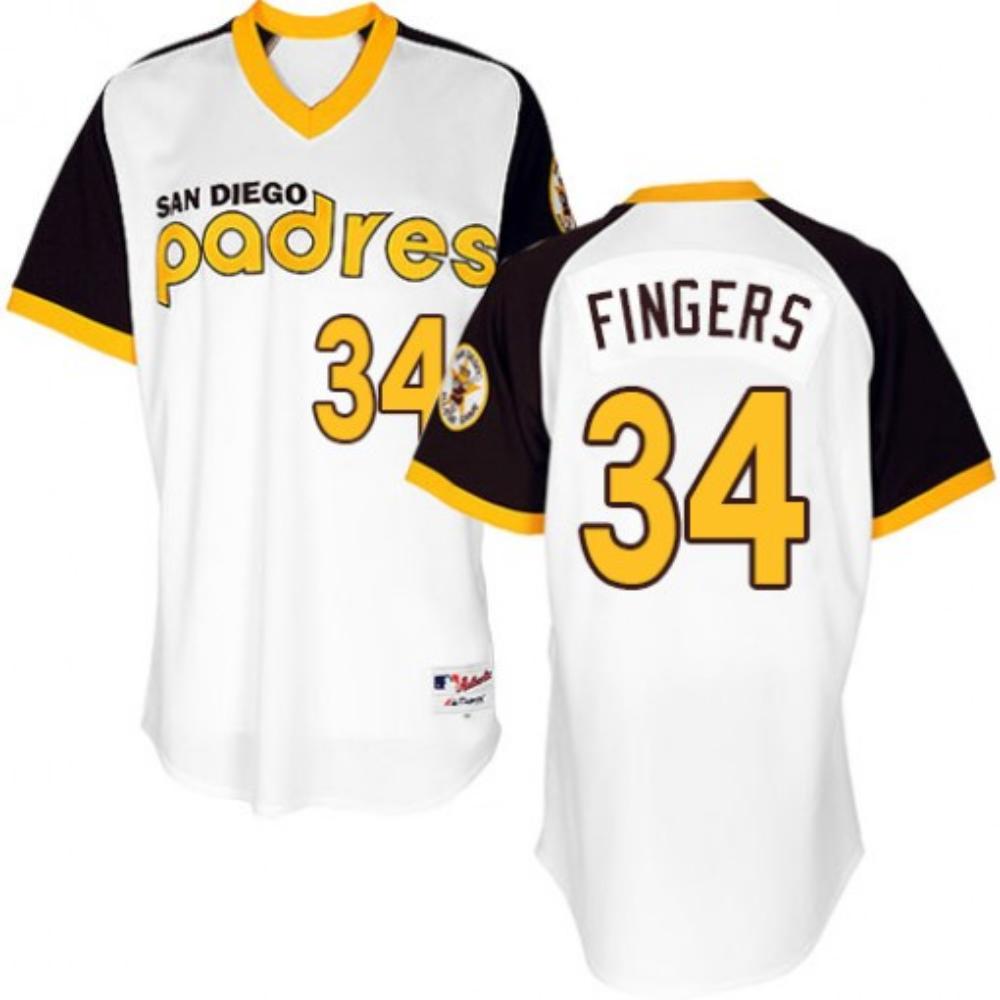 San Diego Padres Rollie Fingers White 1978 Throwback Pullover Jersey