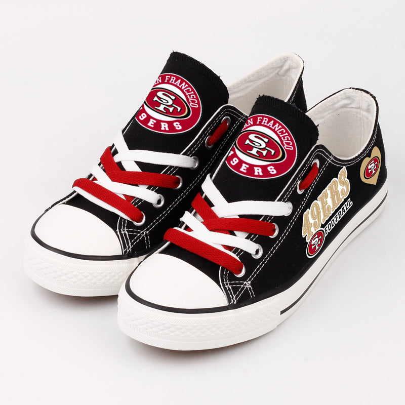 San Francisco 49ers Low Top Canvas Sport Sneakers Shoes For Men Women Fans