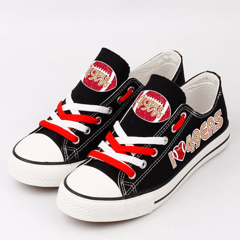 San Francisco 49ers Low Top Canvas Sport Sneakers Shoes For Men Women Fans
