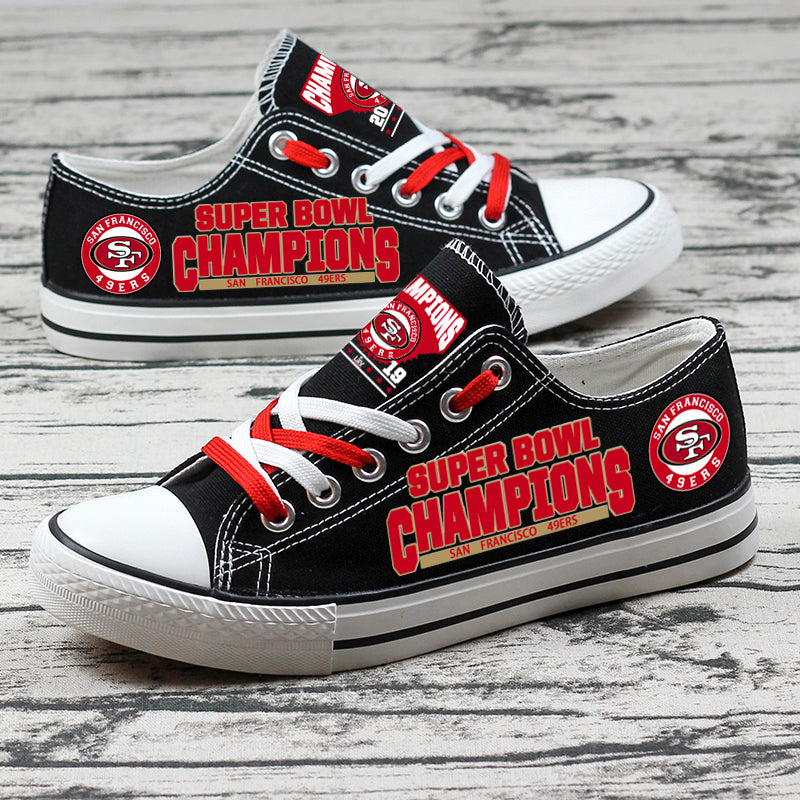 San Francisco 49ers Low Top Canvas Sport Sneakers Shoes For Men Women Fans