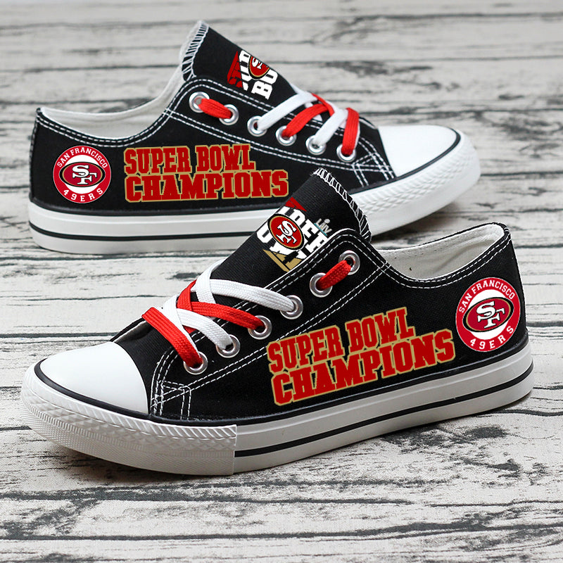San Francisco 49ers Low Top Canvas Sport Sneakers Shoes For Men Women Fans