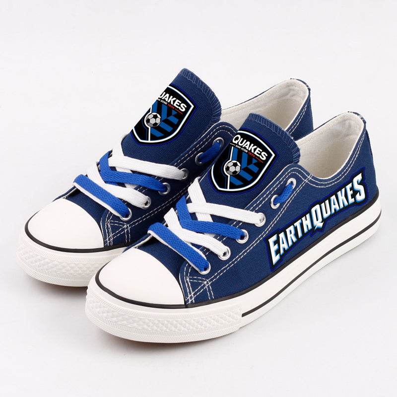 San Jose Earthquakes Low Top Canvas Sport Sneakers Shoes For Men Women Fans