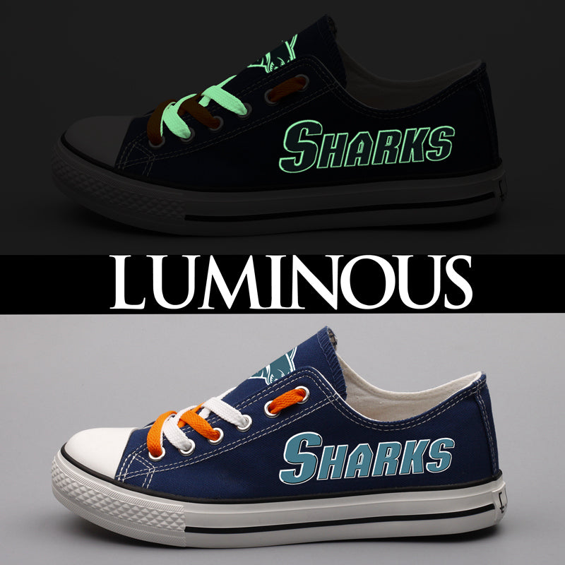 San Jose Sharks Low Top Canvas Sport Sneakers Shoes For Men Women Fans