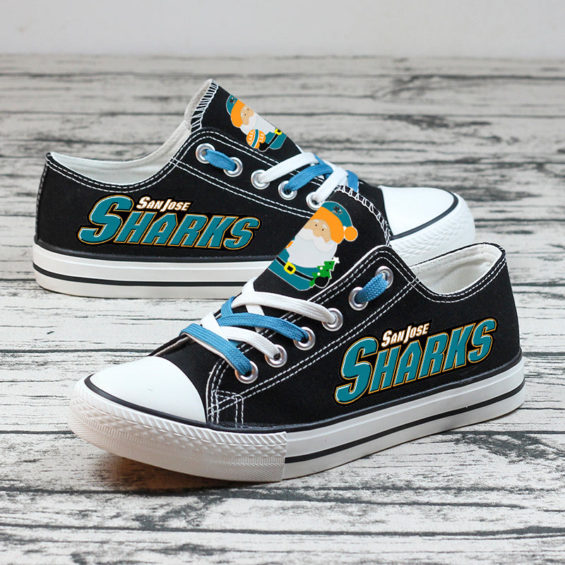 San Jose Sharks Low Top Canvas Sport Sneakers Shoes For Men Women Fans