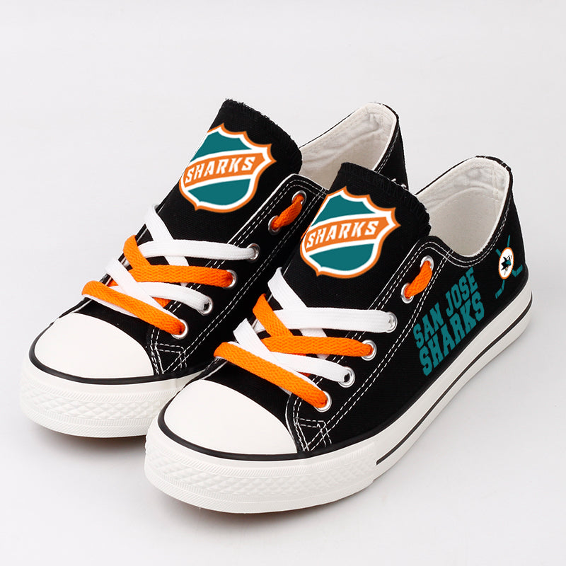 San Jose Sharks Low Top Canvas Sport Sneakers Shoes For Men Women Fans