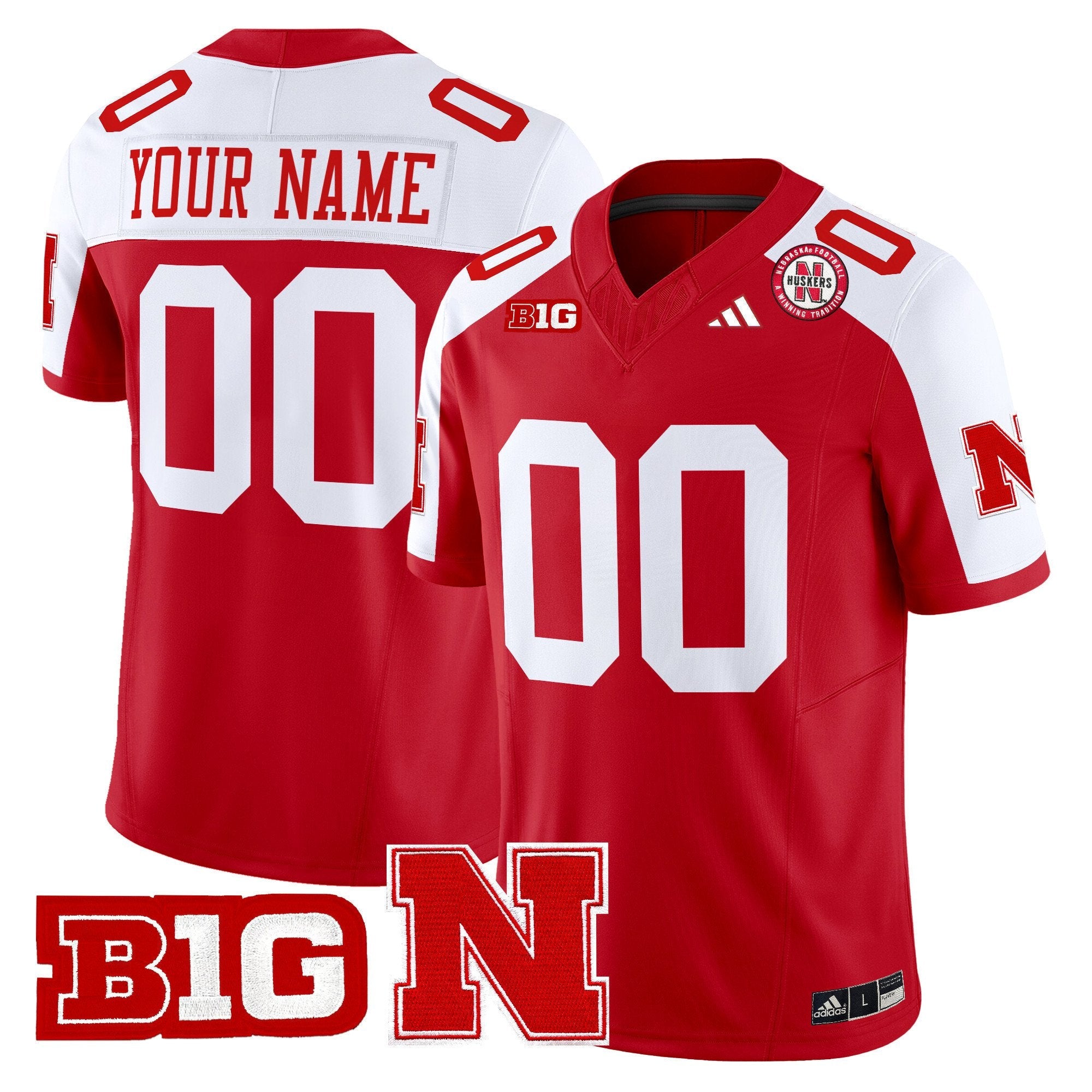 Custom Nebraska Cornhuskers Jersey Name, Number 2025 Stitched White