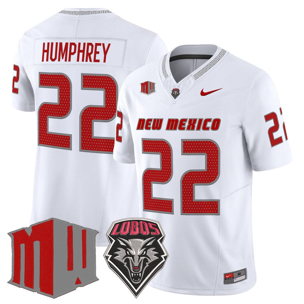 Scottre Humphrey Jersey #22 New Mexico Lobos 2025 Vapor Limited Stitched White
