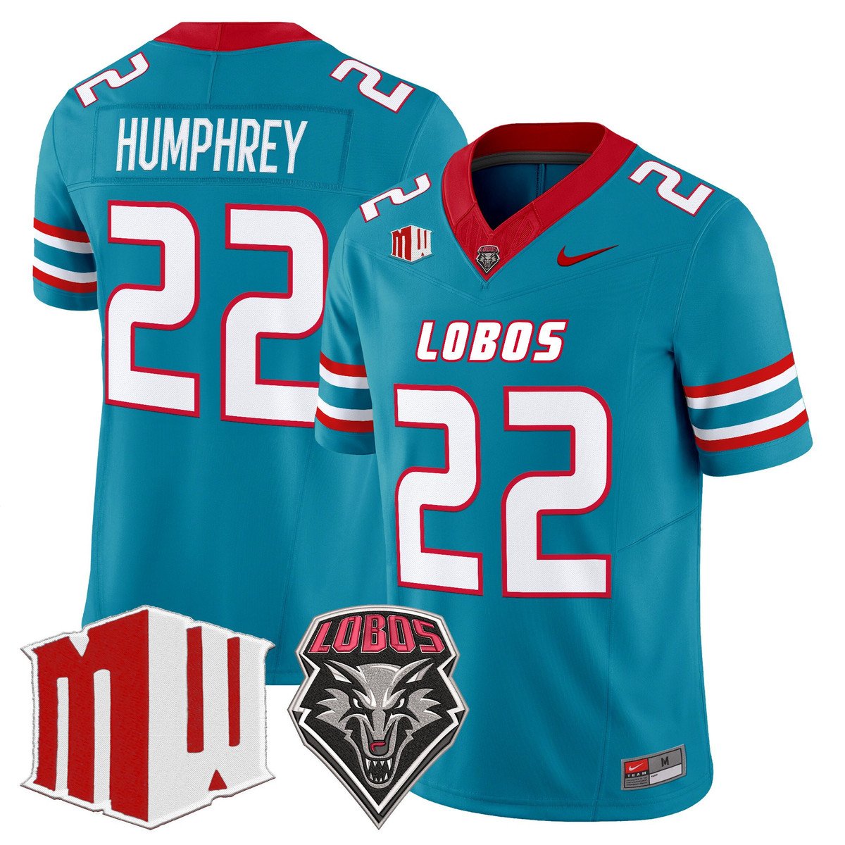 Scottre Humphrey Jersey #22 New Mexico Lobos 2025 Vapor Limited Turquoise