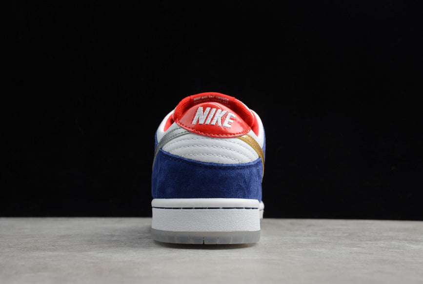 NK Dunk Low Royal Blue Metallic Silver Red