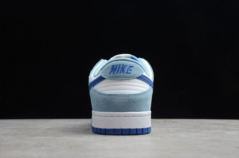 NK Dunk Low White Light Blue Dark Blue