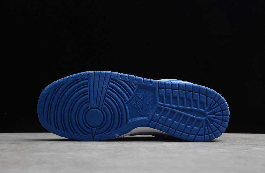 NK Dunk Low White Light Blue Dark Blue