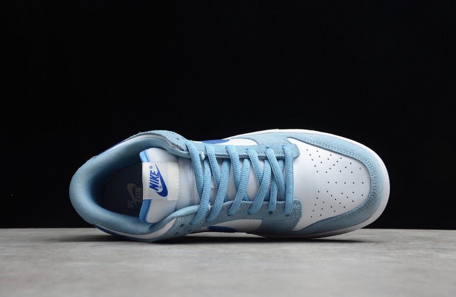 NK Dunk Low White Light Blue Dark Blue