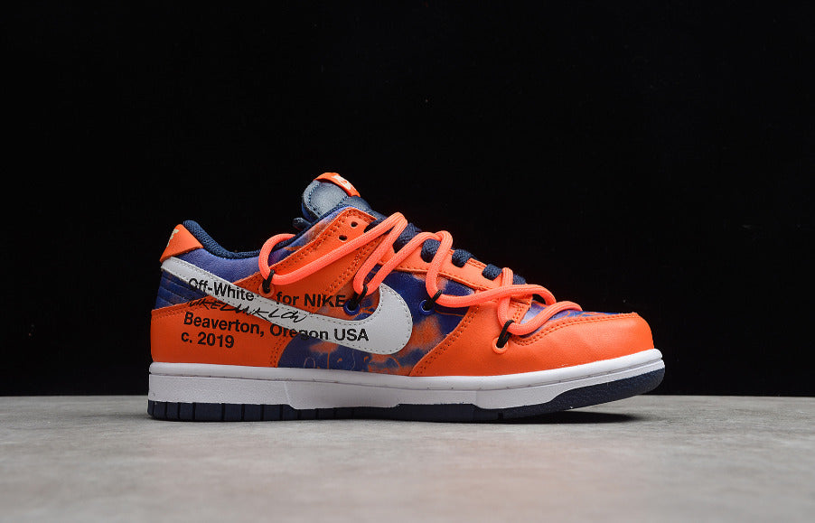 Off-White X Futura X NK Dunk Low Orange White Blue