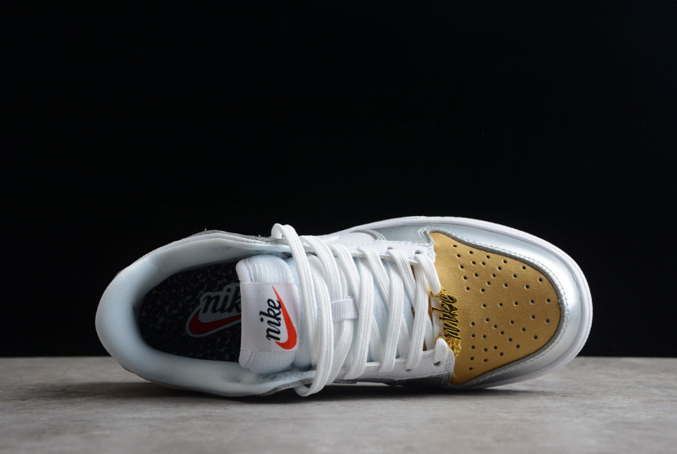 NK Dunk Low Silver Gold