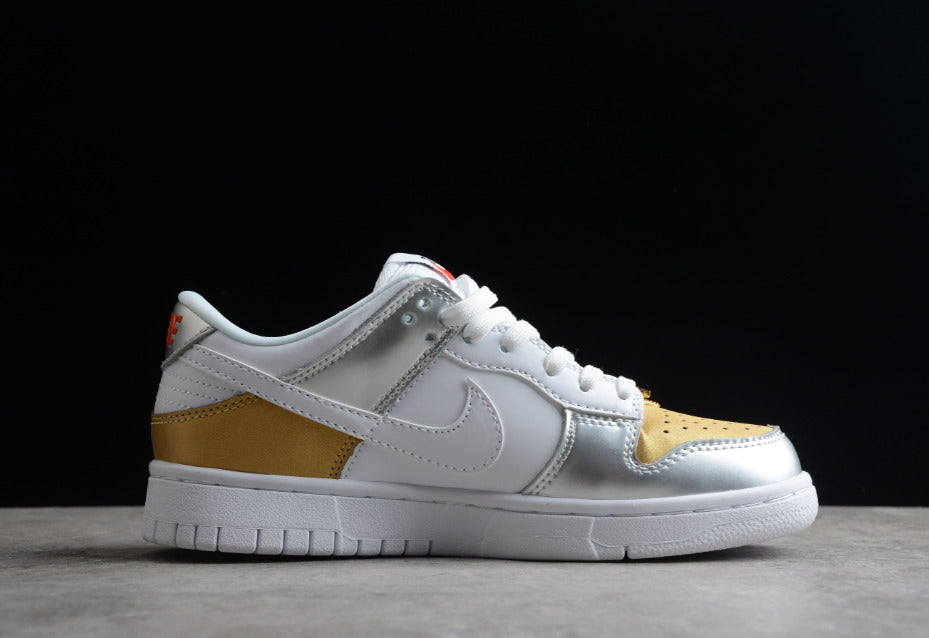 NK Dunk Low Silver Gold