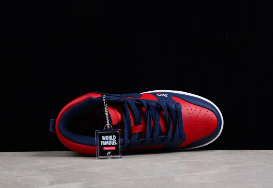 Supreme X NK Dunk High “By Any Means” Red Navy