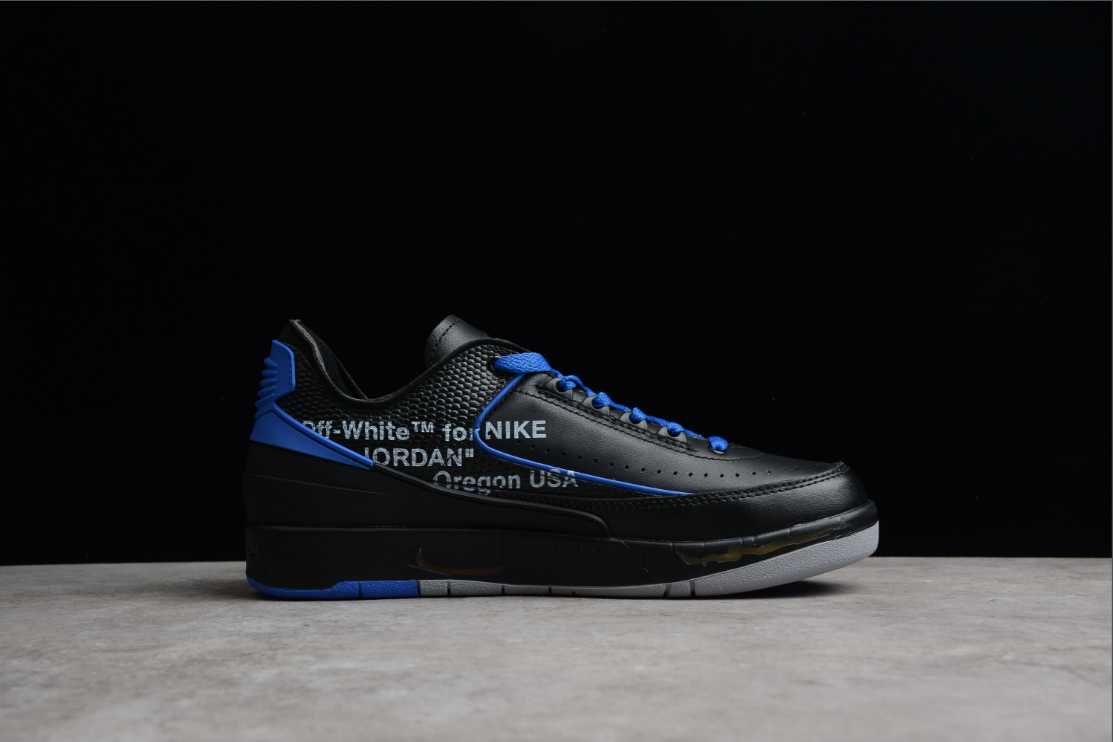 Off-White X Air Jordan 2 Low Black Varsity Royal