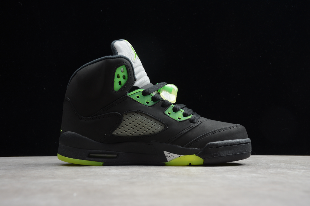 Air Jordan 5 Retro OG Quai 54 Black Fluorescent Green