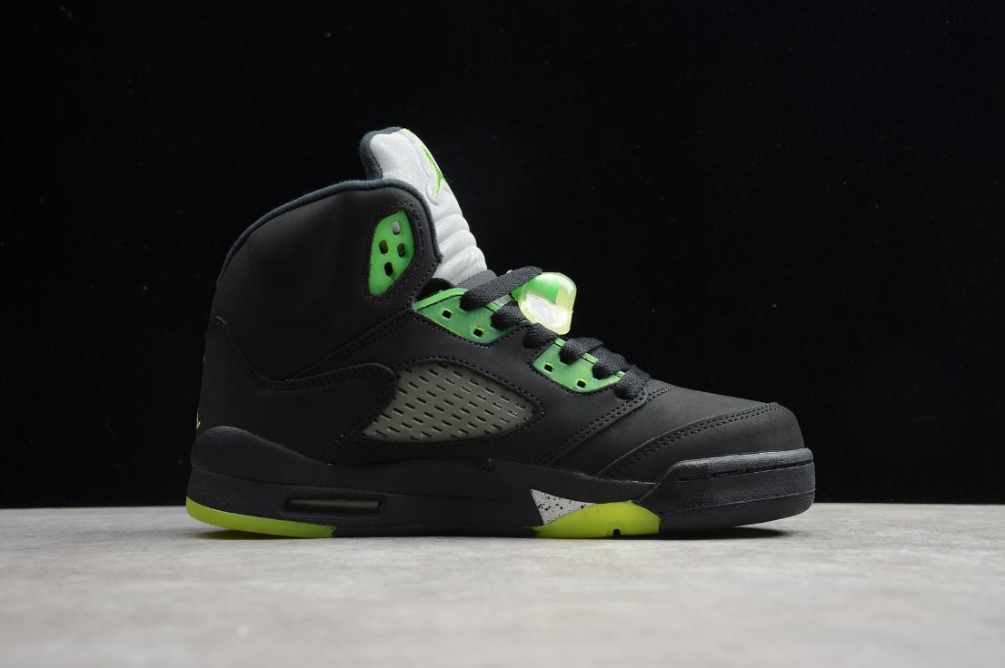 Air Jordan 5 Retro OG Quai 54 Black Fluorescent Green