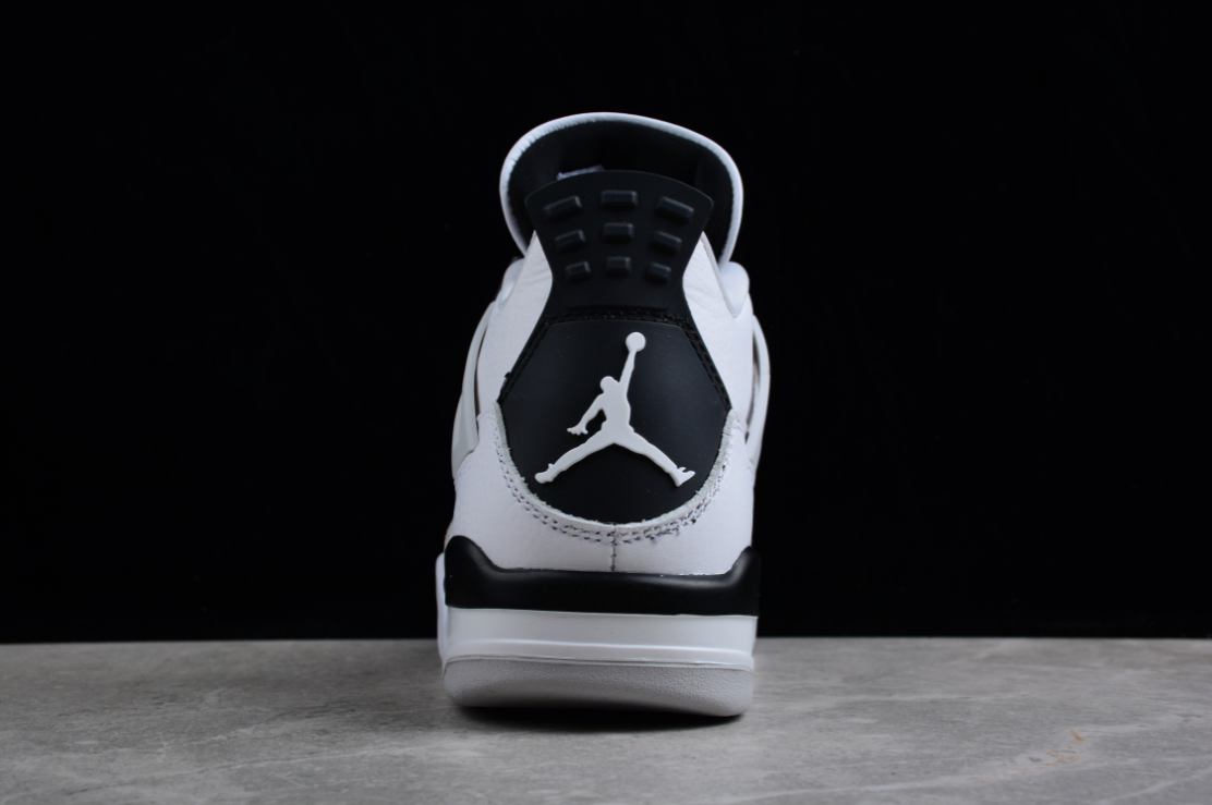 Air Jordan 4 Bright White Military Black