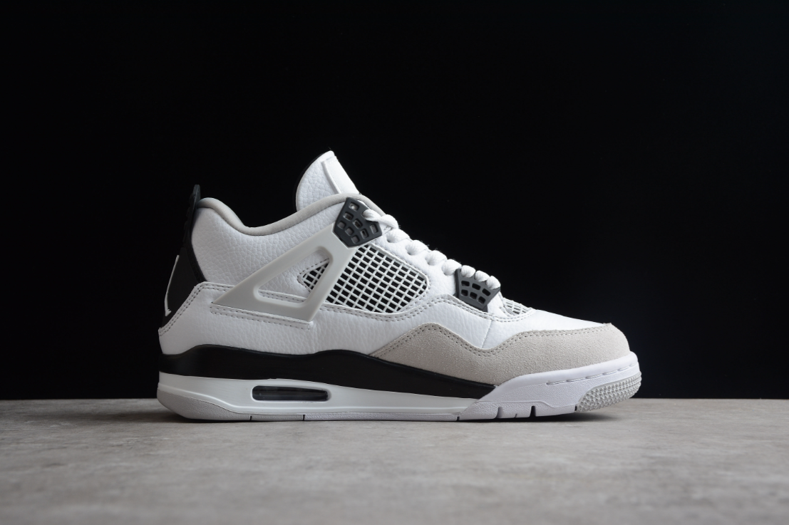 Air Jordan 4 Pale White Military Black