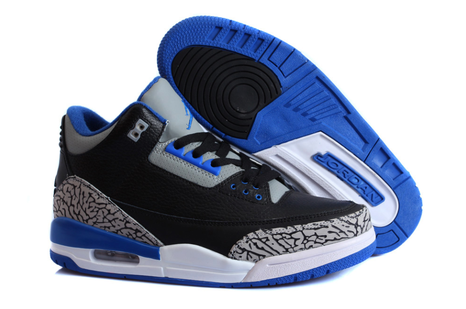 Air Jordan 3 Retro Sport Blue Black Cement True Blue